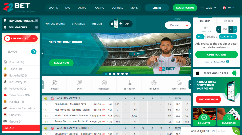 22bet Sportsbook and Online Casino 