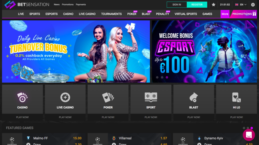 Bet Sensation Online Casino
