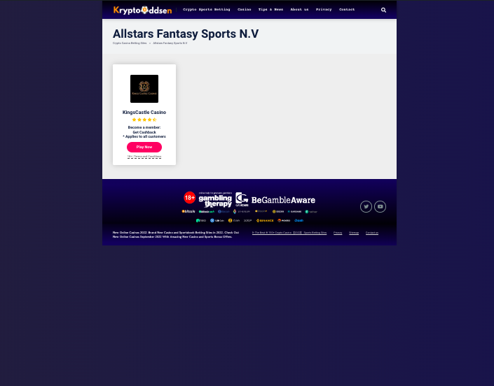Allstars Fantasy Sports N.V. Casino Owned Operated 