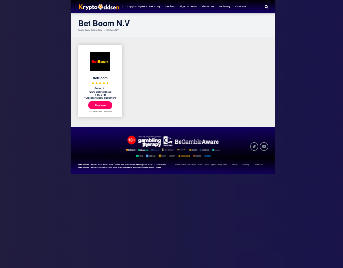 BetBoom Casino owned and operated by