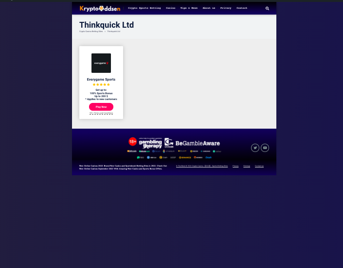 casino owned and operated by Thinkquick Ltd