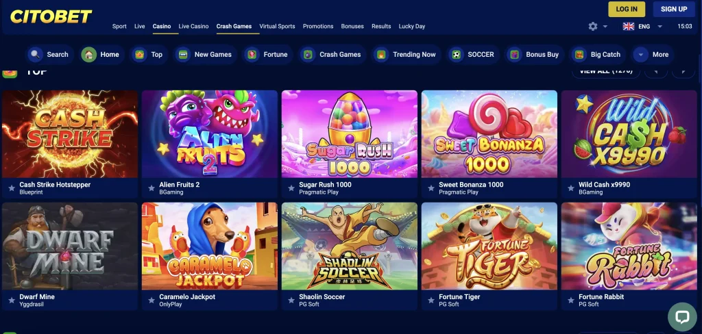 CitoBet Online Casino Homepage