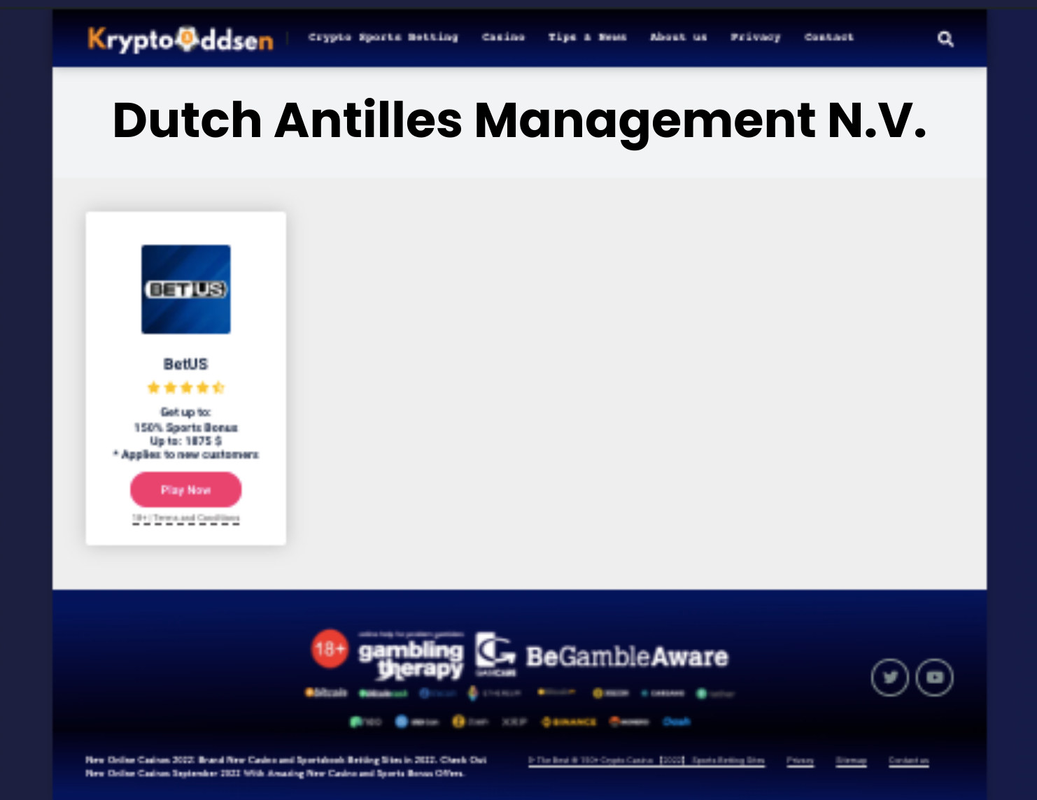 Dutch Antilles Management N.V. Casino Owned Operated
