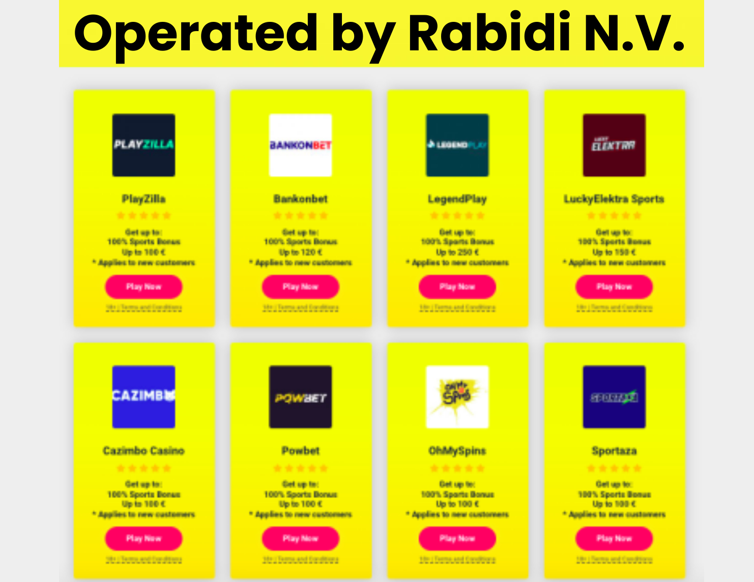Rabidi N.V. Casino Owned Operated