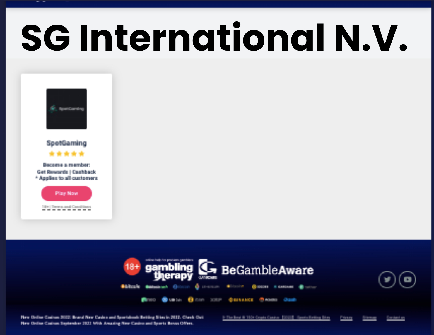 SG International N.V. Casino Owned Operated
