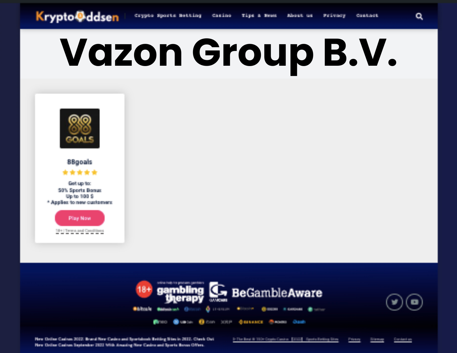 Vazon Group B.V. Casino Owned Operated