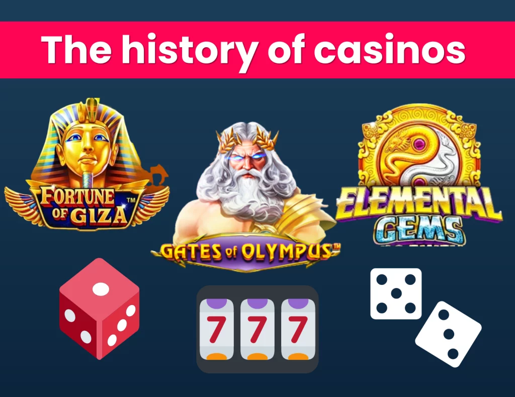 The history of casinos from today in online 2023 sites