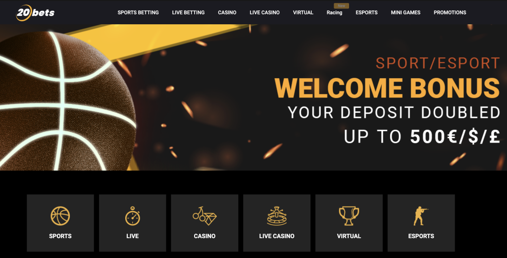20bets Casino Homepage