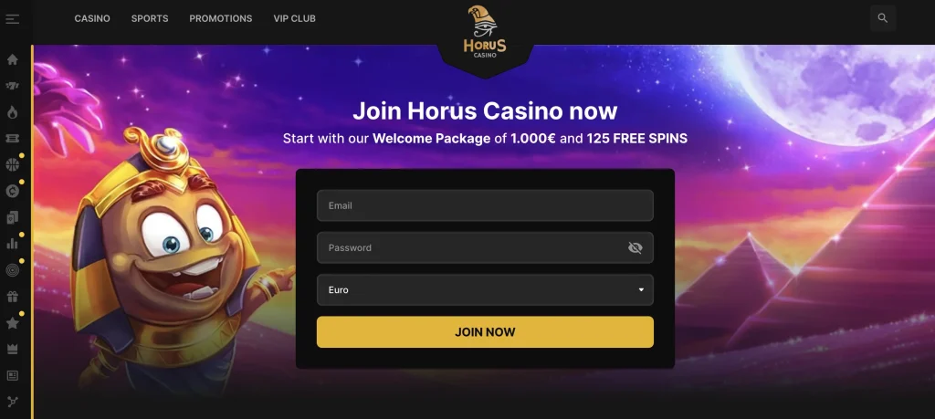 Horus Casino Homepage 2024