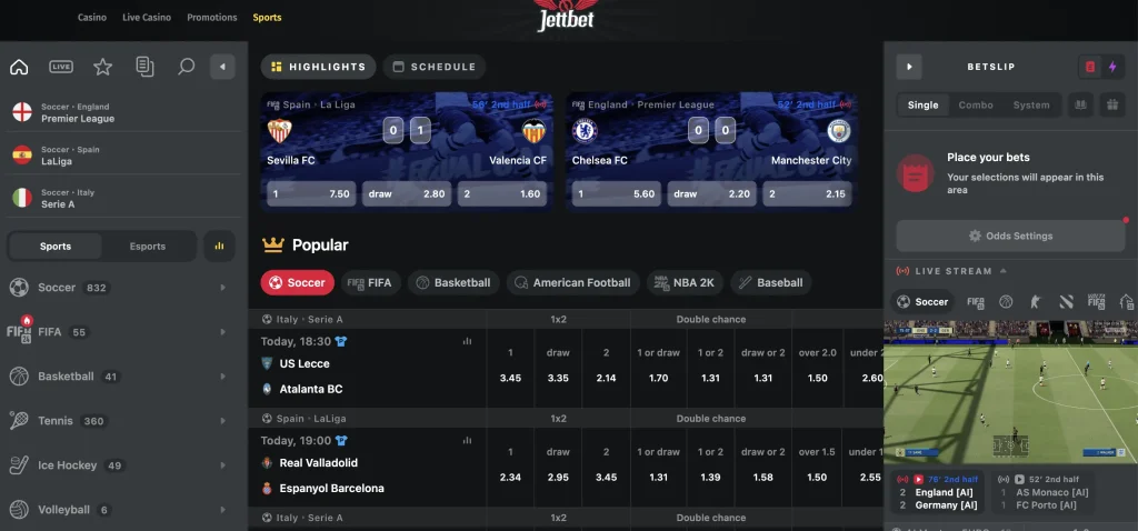 JettBet Casino Sportsbook