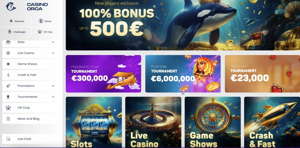 CasinoOrca Homepage